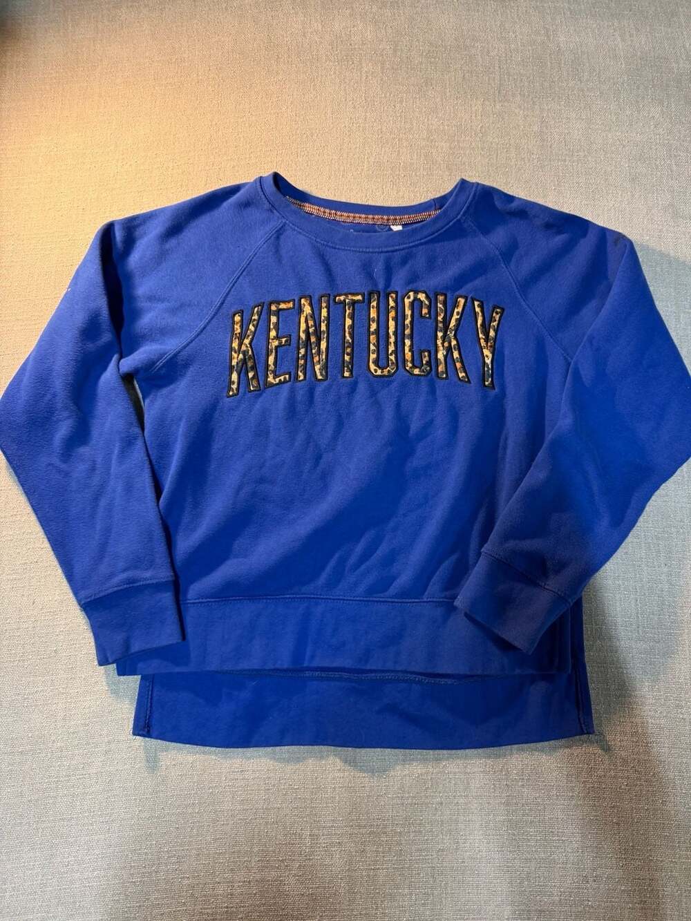 Royce Apparel University of Kentucky Blue Leopard Print Applique Sweatshirt
